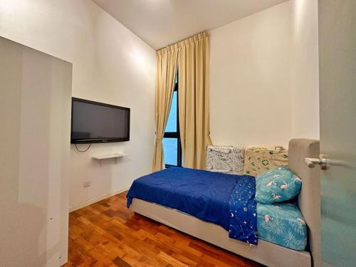 Postel nebo postele na pokoji v ubytování Paradigm Mall Residence Jb city by Ucome Homestay