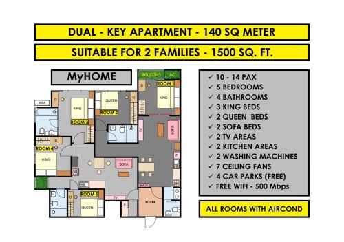 een plattegrond van de villa's in avalon condo's bij MyHome TPB Taragon in Kuala Lumpur