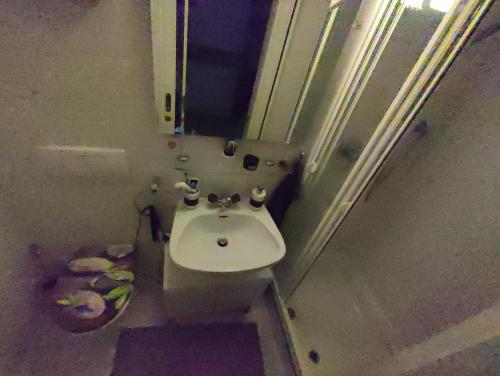 a small bathroom with a sink and a mirror at Apartment Salve & Sonne in Hopfgarten im Brixental