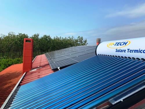 a roof of a building with solar panels on it at Villa Irene Pisticci-Matera in Pisticci