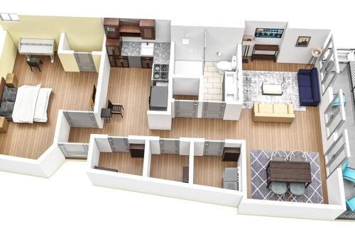 a rendering of a floor plan of a house at Loft Apt with Balcony in the Heart of Kennett Square in Kennett Square