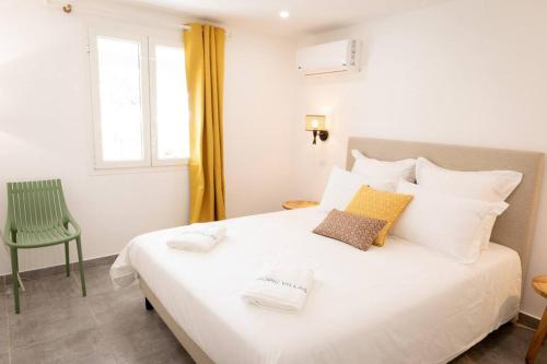 Postel nebo postele na pokoji v ubytování Ti Chill, appartement 3 pièces neuf front de mer