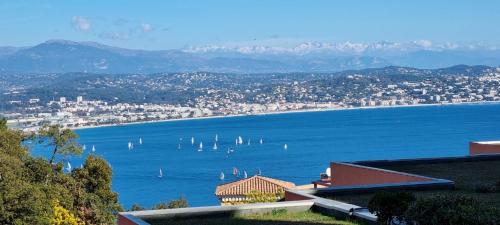 2 pièces vue panoramique sur mer et baie de Cannes
