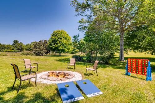 a group of chairs sitting around a fire pit at 3BR 2BATH Gorgeous Country Near Nashville F1 in Franklin