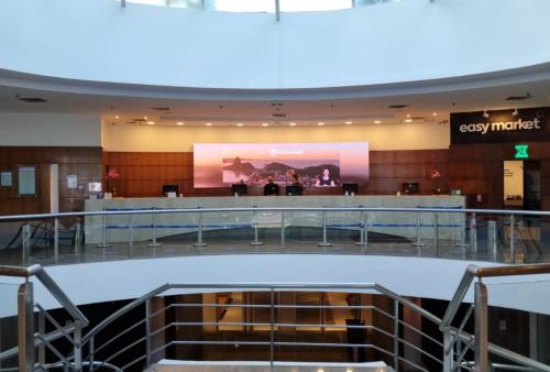 a view of the lobby of a shopping mall at Wyndham Rio Barra in Rio de Janeiro