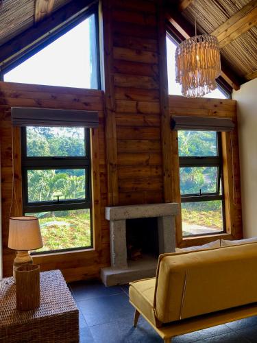 Area soggiorno di Chamarel Mountain chalets