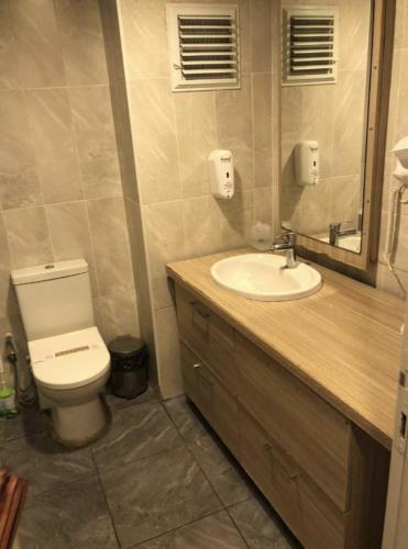 a bathroom with a toilet and a sink at ALASKA TUYAP PALACES in Istanbul