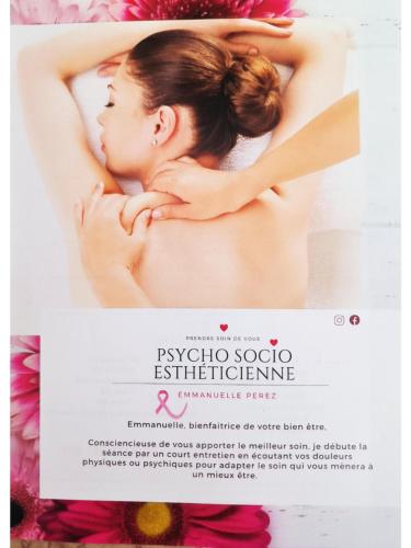 a flyer for a spa with a woman with flowers at Mas L'Escale des Dentelles in Aubignan