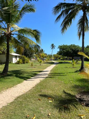 uma estrada de terra com palmeiras num parque em KANAHA BEACH VILLA em Icaraí