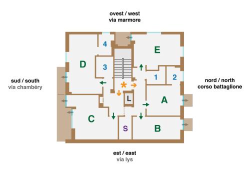 Naktsmītnes Triple C or Quadruple D - MyAostaProject telpu plāns
