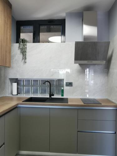 a kitchen with a sink and a counter top at Goreta032 Luxury Apartment 2 in Vukovar
