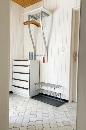a kitchen with a sink and a counter top at Haus Waldblick in Philippsreut