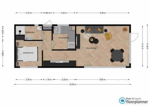 a rendering of a floor plan of a house at Luxe Natuurhuis Veluwe Home 'De Bosvogel' in Ermelo
