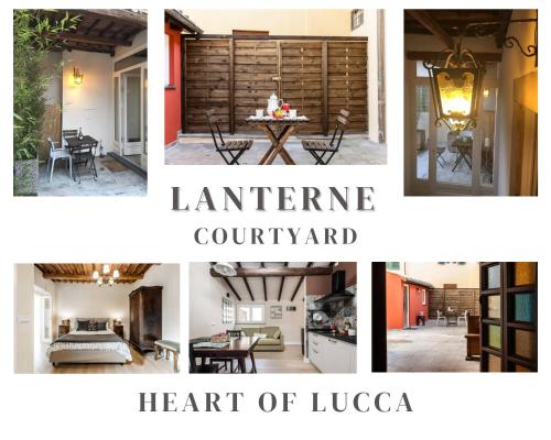 een collage van foto's met de woorden hart van liscaca bij Cortile in centro - Charm Suite Heart of Lucca in Lucca