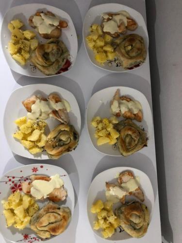 a group of plates of food on a table at Bujtina Sherifaj in Valbonë