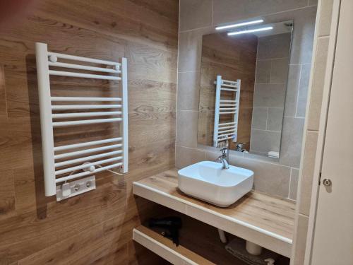 a bathroom with a sink and a mirror at Estudio en El Tarter GRANDVALIRA in El Tarter