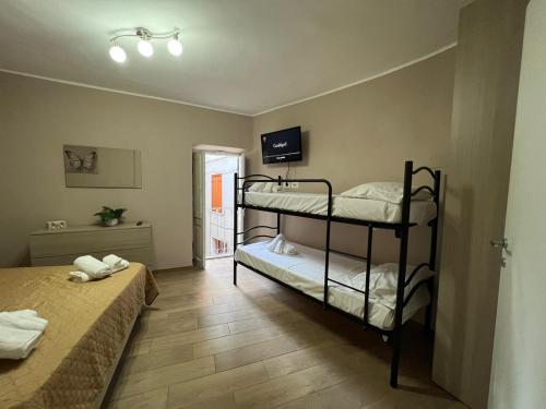 1 Schlafzimmer mit 2 Etagenbetten in einem Zimmer in der Unterkunft Giadahouse in Vico nel Lazio
