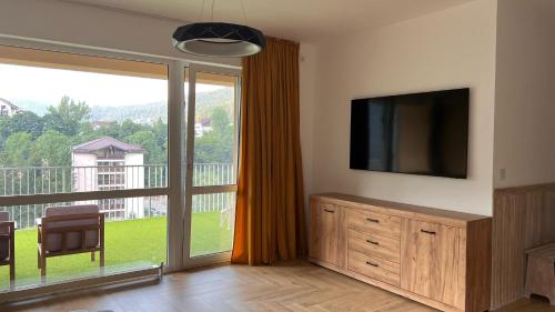 Μια τηλεόραση ή/και κέντρο ψυχαγωγίας στο Hello Mountains Apartaments Sinaia