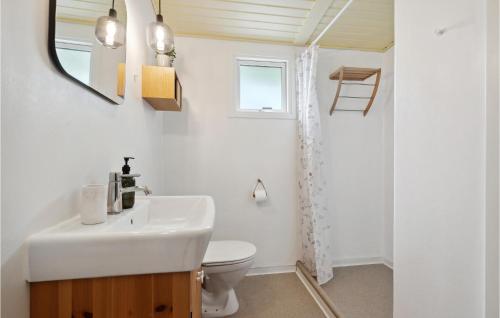 ボルコップにあるStunning Home In Brkop With Kitchenのバスルーム(洗面台、トイレ、鏡付)