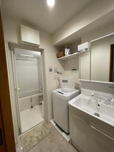 a bathroom with a sink and a toilet and a shower at Craft ,Town next to Skytree in Tokyo