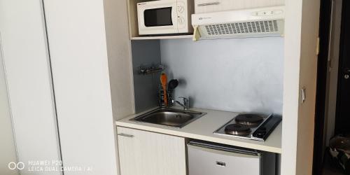 Η κουζίνα ή μικρή κουζίνα στο Studio 24m2 au 4ème étage ascenseur à côté de la Gare SNCF