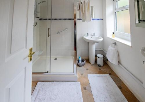 bagno con doccia e lavandino di Entire apt. quiet area near Leeds Castle Maidstone a Harrietsham