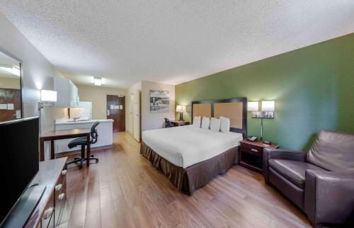 a hotel room with a bed and a desk at Extended Stay America Suites - Los Angeles - Arcadia in Arcadia