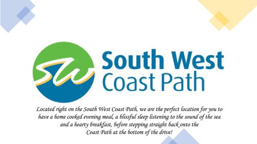 logotipo de la ruta de la costa suroeste en The North Cliff Hotel en Lynton