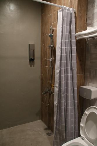 Changhua County的住宿－金城旅舍，带淋浴和卫生间的浴室