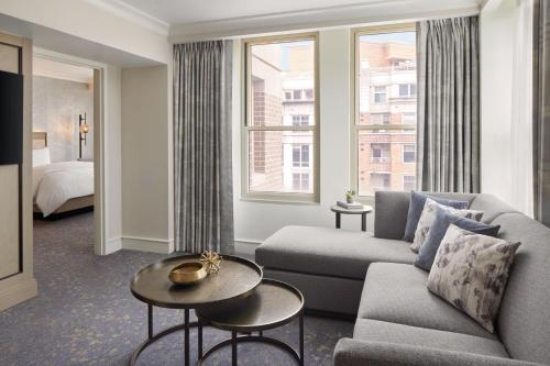 a living room with a couch and a table at Westin Georgetown, Washington D.C. in Washington