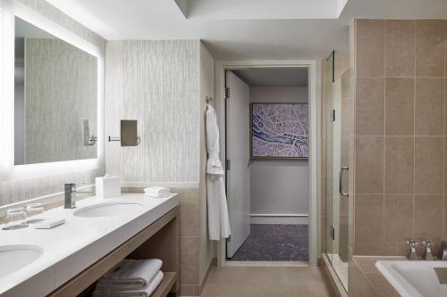 a bathroom with a sink and a shower at Westin Georgetown, Washington D.C. in Washington