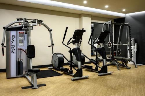 a gym with several treadmills and exercise bikes at Hilltop North Avenue by Stellar Hotels, Yerevan in Yerevan