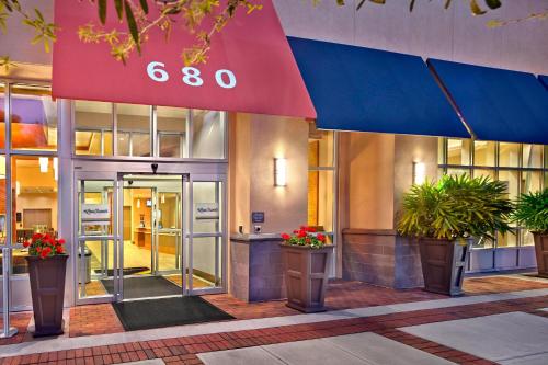 an entrance to a building with a sign that reads at Residence Inn by Marriott Orlando Downtown in Orlando