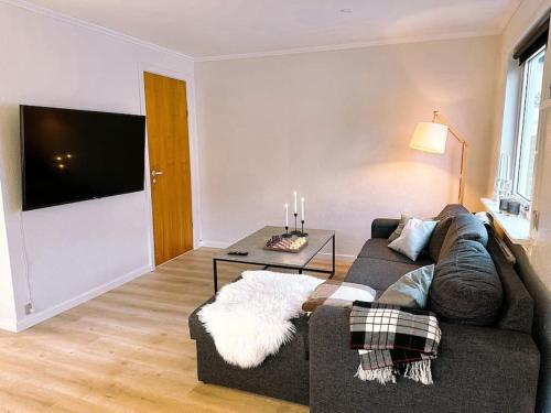 אזור ישיבה ב-Cozy apartment in Klaksvík