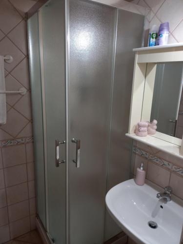 a bathroom with a shower and a sink at Casa Campo de' Fiori in Rome