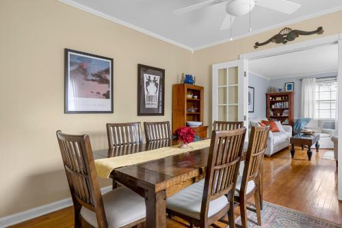 a dining room with a table and chairs at Neighborhood Retreat, Large Yard Family in Nashville
