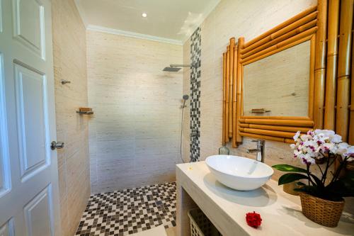 Ένα μπάνιο στο Anse Boudin Chalets & Villa