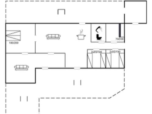 a floor plan of a house at Holiday Home Gudmand - 600m from the sea in Bornholm by Interhome in Vester Sømarken
