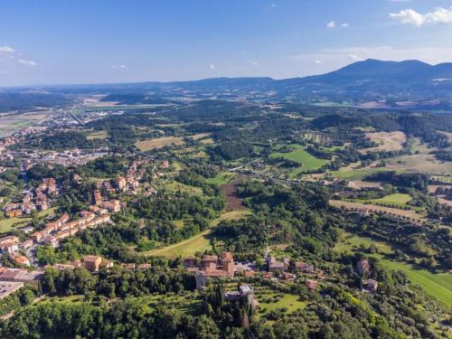an aerial view of a city with trees and buildings at Holiday Home Casa Violella by Interhome in Chiusi