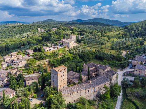 an aerial view of a medieval village in the hills at Apartment Torre 2 by Interhome in Stigliano