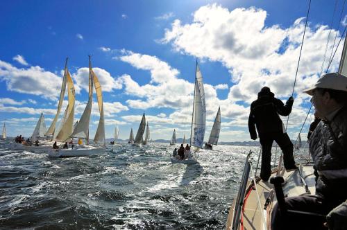 a group of sailboats on a body of water at Hotel Los Delfines in La Manga del Mar Menor