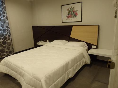1 dormitorio con 1 cama blanca grande en una habitación en Hotel Continental, en Barranca