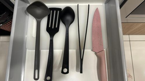 four utensils are lined up in a drawer at Panoramic KL View @Robertson Bukit Bintang 40f in Kuala Lumpur