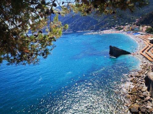 a view of a beach and the ocean at Apartments Tellaro in Tellaro