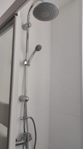 マドリードにあるM&M Apartmentのバスルーム(シャワー、シャワーヘッド付)が備わります。