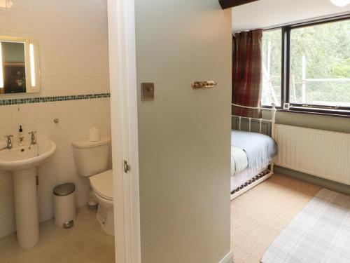 ein Badezimmer mit Toilette und Waschbecken in der Unterkunft 1 Field Foot Cottage in Ambleside
