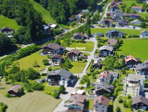 arial view of a houses in a neighborhood at Ferienwohnung Habit in Schruns-Tschagguns