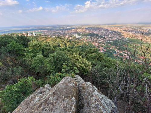 a view of a city from the top of a mountain at Vila Vera in Vršac