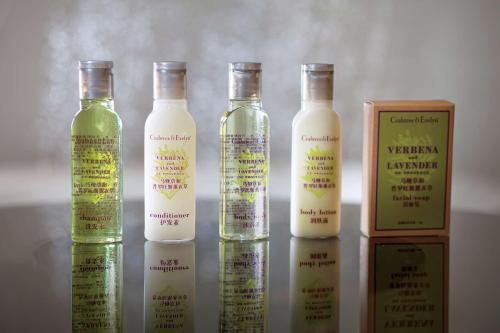 a group of four bottles ofuliculiculiculiculiculiculiculiculiculic at Hilton Garden Inn Shanghai Hongqiao NECC in Shanghai