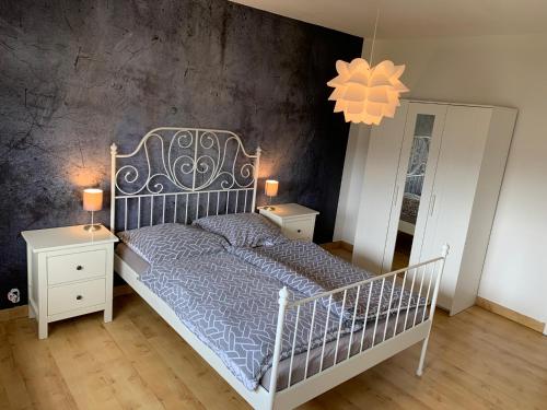 Postel nebo postele na pokoji v ubytování Ferienwohnung Panorama